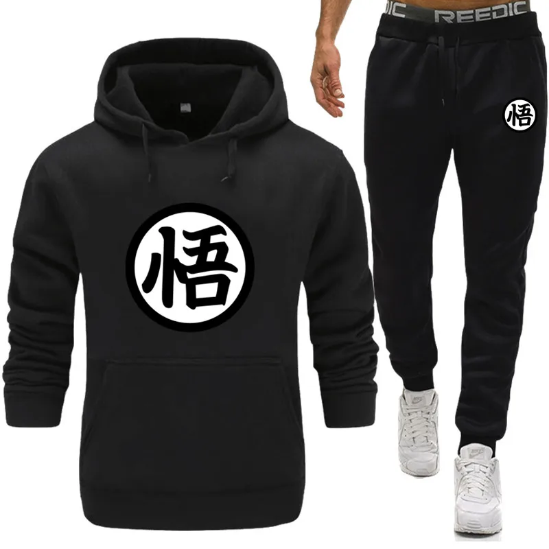 

Spring Autumn Sportswear Hoodie Pants Men Sets Track Suit Tops Pant Sweatshirt Sweat + pants Warm SportswearTracksuit