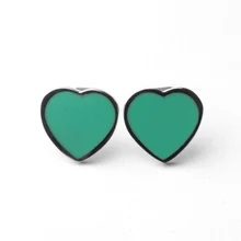 Популярные стильные серебряные серьги-гвоздики в форме сердца, 3 цвета, эмаль, экологически чистый материал, высокое качество, брендовые серьги для женщин
