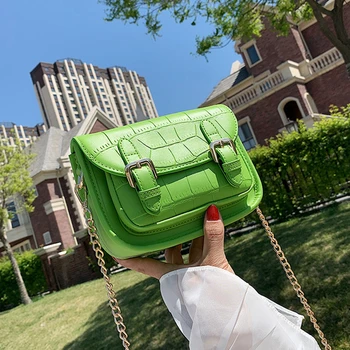 

Stone Pattern Chain Crossbody Bags For Women 2020 Small Handbag Small Bag PU Leather Hand Bag Ladies Designer Shoulder Bags