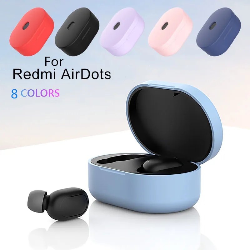 8 цветов силиконовый защитный чехол для наушников Xiaomi Redmi Airdots TWS беспроводной Bluetooth наушники гарнитура зарядная коробка