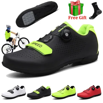 Profrssional-zapatos para ciclismo de montaña para hombre y mujer, Zapatillas para Bicicleta de Carretera, transpirables, baratas, para exteriores