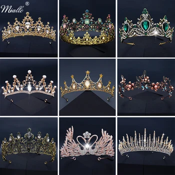 

Miallo Halloween Crystal Hair Crown for Women Accessories Hair Jewelry Rhinestone Gold Color Tiaras and Crowns Party Headpiece