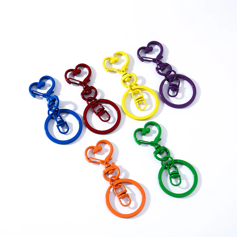 

New 6PCS Multicolor Keychain Metal Keychain Fashion Car Keychain Personality Keychain Bag DIY Mini Solid Color Handbag Charm