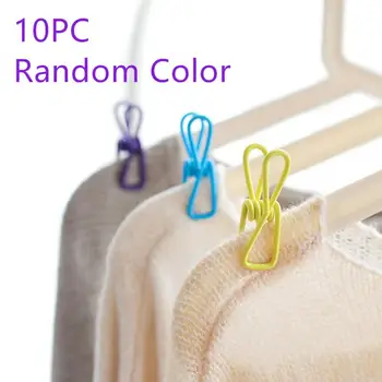 

10pcs Stainless Steel Colorful Clothes Clip Beach Towel Pegs Clothespin Laundry Windproof Sunbed Multicolor Drying Rack Clips
