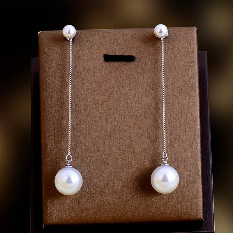 Fashion Pure 925 Silver Pearl Stud Earrings For Woman Jewelry Stud