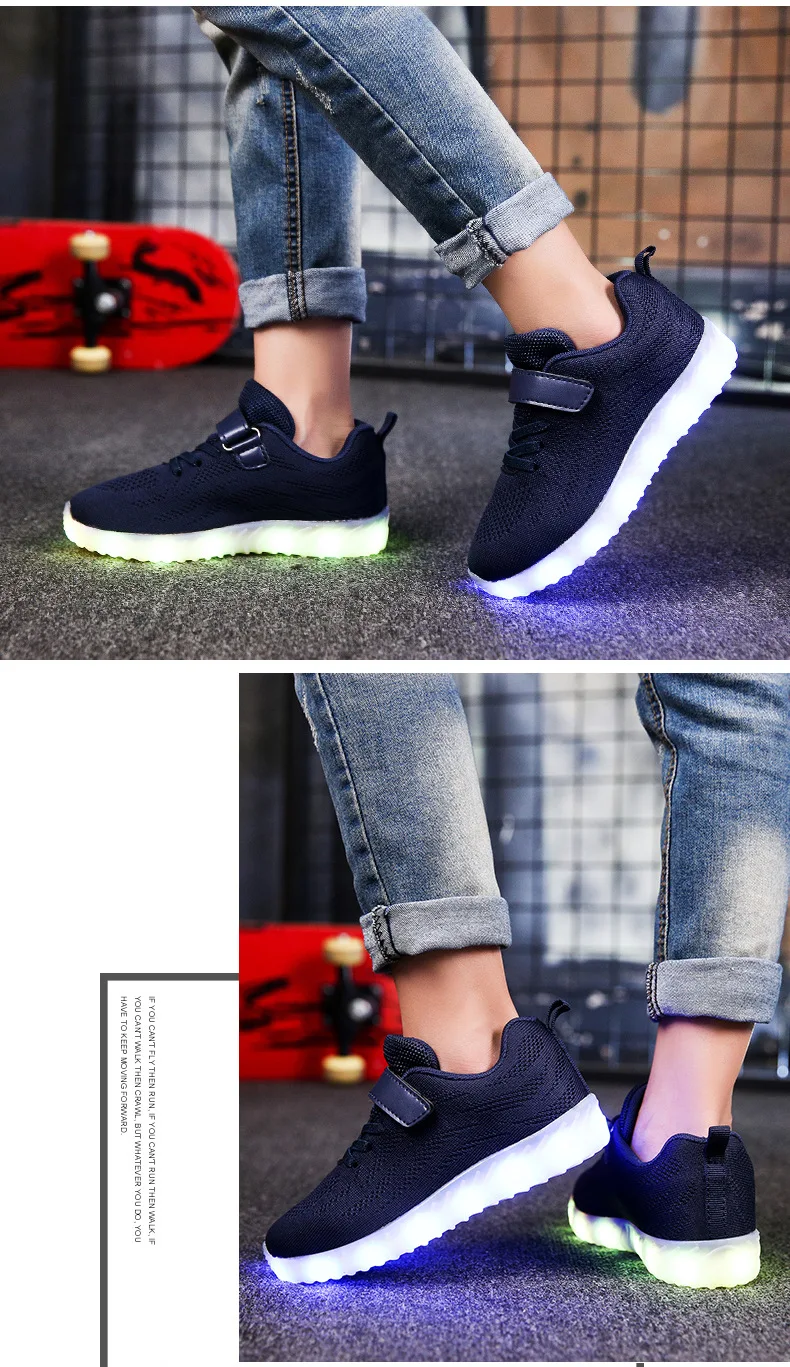 Размеры 25-35; детская обувь; Светящиеся кроссовки для девочек; кроссовки со светящейся подошвой; Зарядка через usb; светящаяся Повседневная обувь; светодиодный светильник