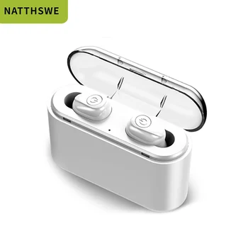 

NATTHSWE X8 TWS Bluetooth True Wireless Earphone Stereo Earbuds Mini TWS Waterproof Headfrees 2200mAh Power Bank For iphone