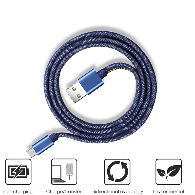 NOHON USB кабель Джинсовый Ковбой mi cro usb type C Быстрая зарядка USB C кабель для передачи данных для samsung S10 Xiaomi mi huawei кабель для зарядки телефона