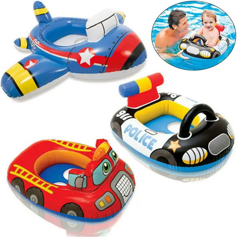 Float Seat Boat Inflatable Ring Sunshade Swim Pool Water Toys Gifts for Baby UK 