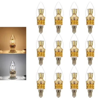 

12pcs/Energy Saving 9W Candle E14 220V C35 LED Light Bulb 270 Degree Lamps Non-dimmable