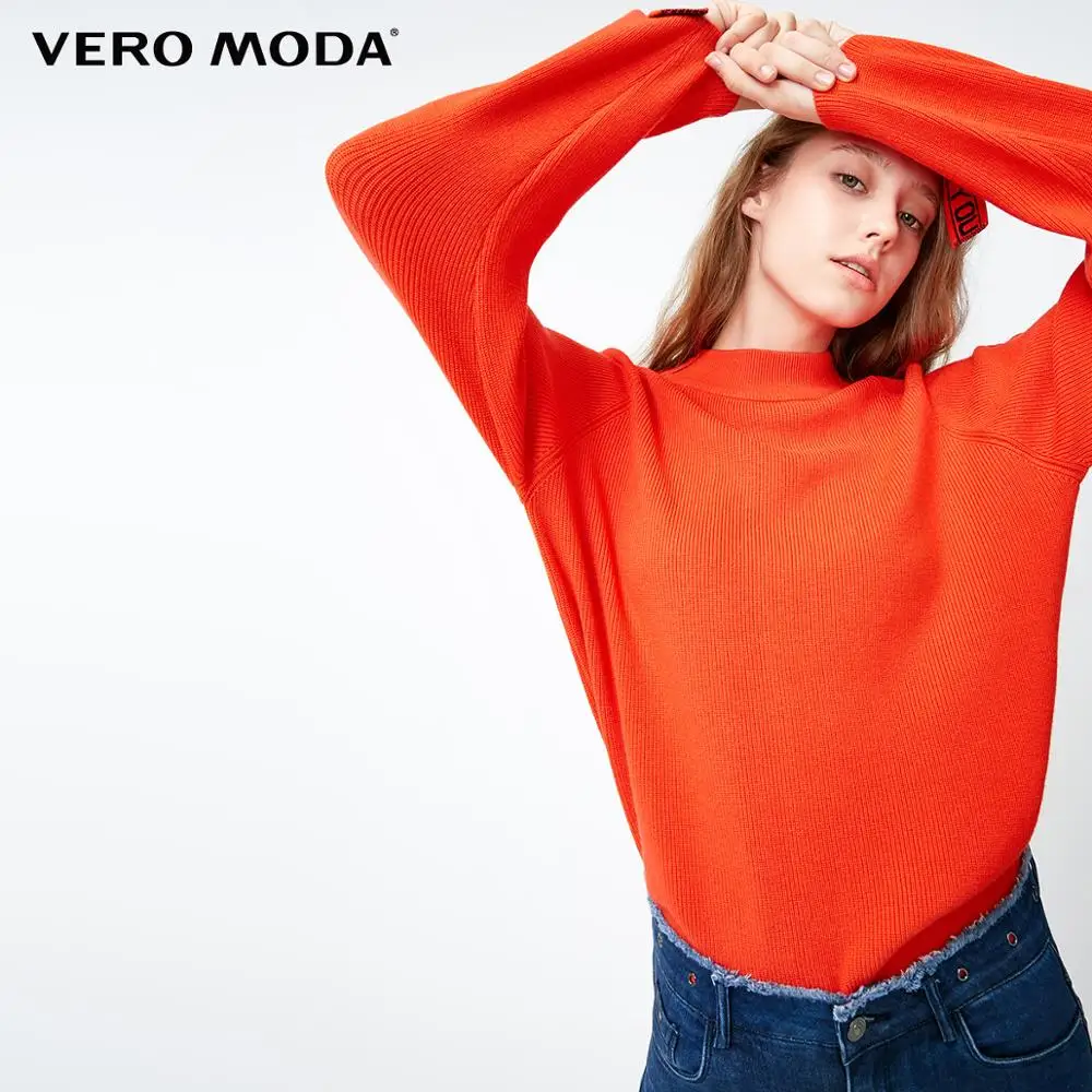 Vero Moda свитер женский О товаре Для женщин уличный Стиль с галстуком-бабочкой из искусственной pu кожи со шнуровкой и круглым вырезом чистой шерсти свитер | 318313511
