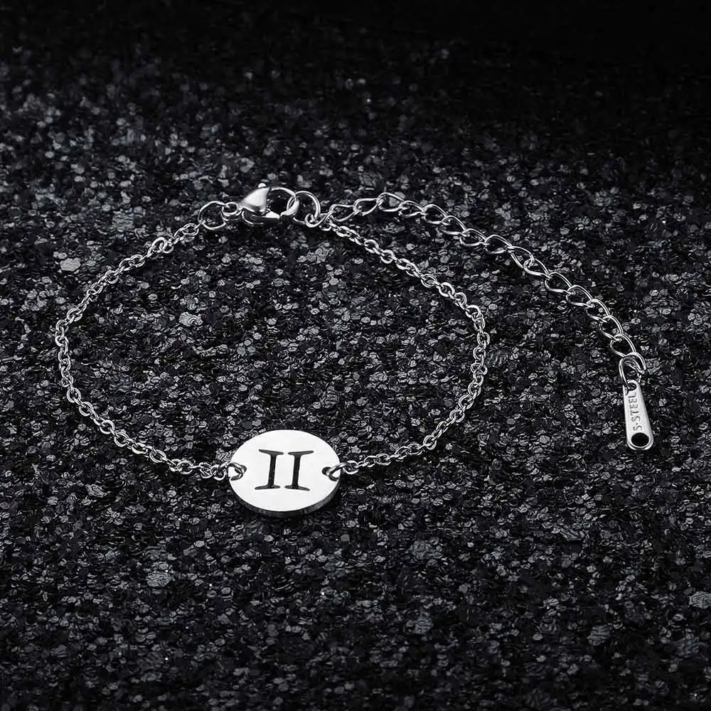 

12 Constellation Zodiac Charm Bracelet for Women Female 100% Stainless Steel AAAAA Quality Bracelet High Polish Charms Bracelets
