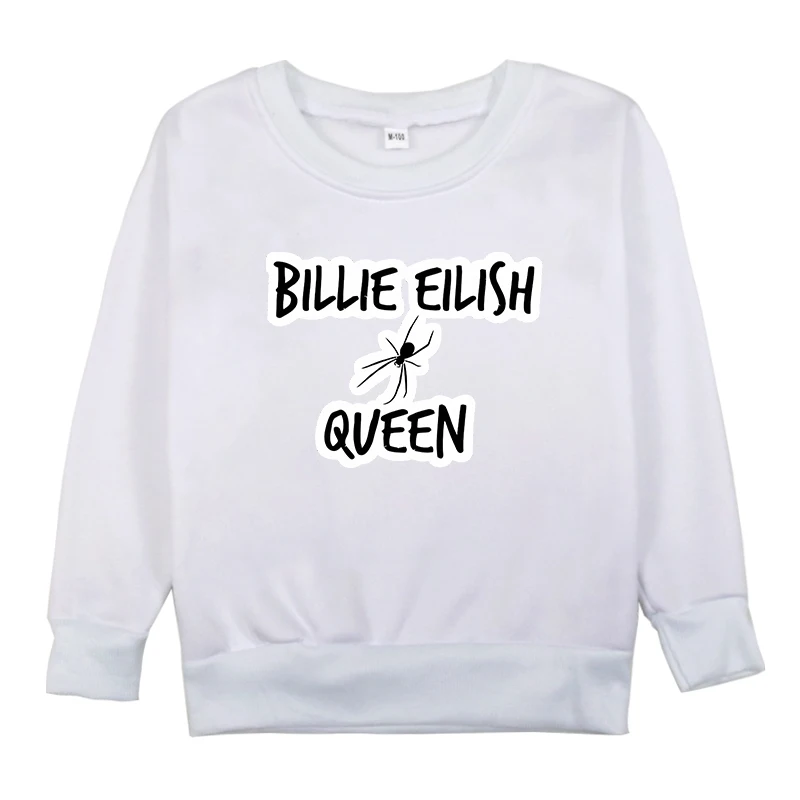 Толстовка с капюшоном с принтом «Felpa ragaza Billie Eilish»; толстовки для маленьких девочек; повседневные весенне-осенние детские толстовки с капюшоном; Детские футболки с длинными рукавами