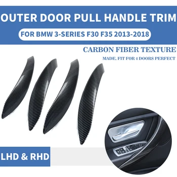 

4PCS LHD RHD Carbon Fiber Car Interior Inner Door Pull Handle Outer Front Rear L R Protect For BMW F30 F80 F31 F32 F33 F35 13-18