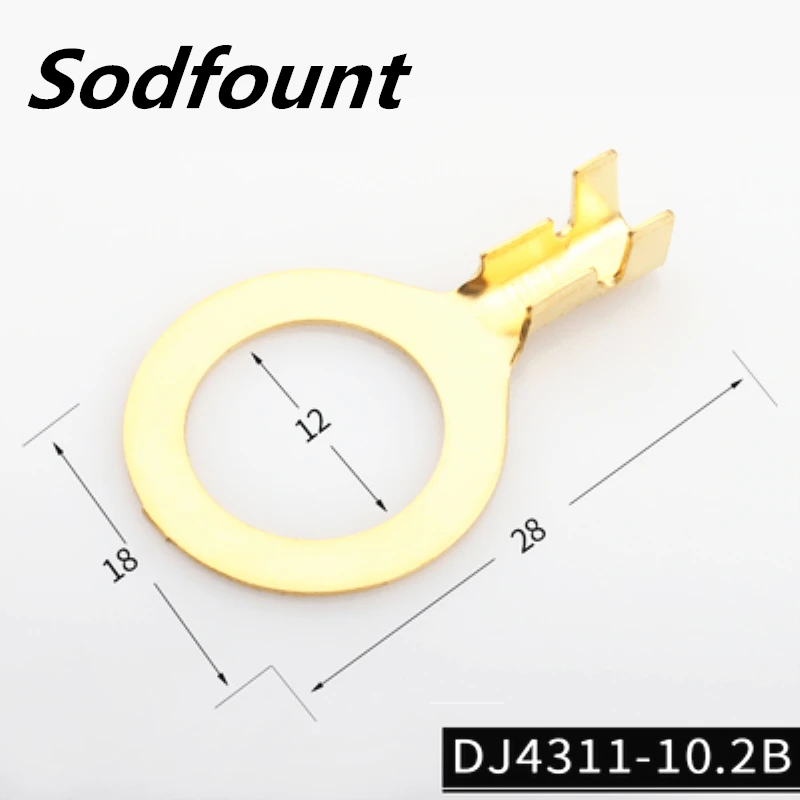 100PCS DJ4311-12.2B 12.2mm round lug ring grounding terminal thickness 0.4mm inner diameter 12MM | Обустройство дома