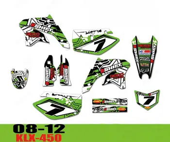 

6 styles Free Customized Numbers Names GRAPHICS DECALS STICKERS For Kawasaki KLX450 450KLX 2008 2009 2010 2011 2012 KLX-450