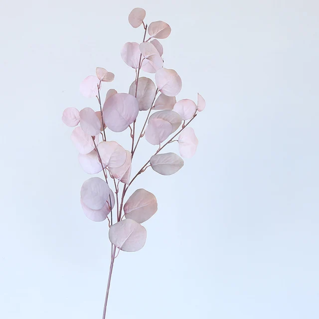 Autumn Artificial Plant Faux Leaves Eucalyptus Long Branch Wedding Home Decoration Silk Flowers Fake Plants DIY Wall Arrangement pink purple