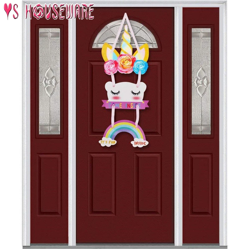 Unicorn party hanging decorations Birthday party,baby shower door hanging decorations Unicorn wall hanging for kids bedroom