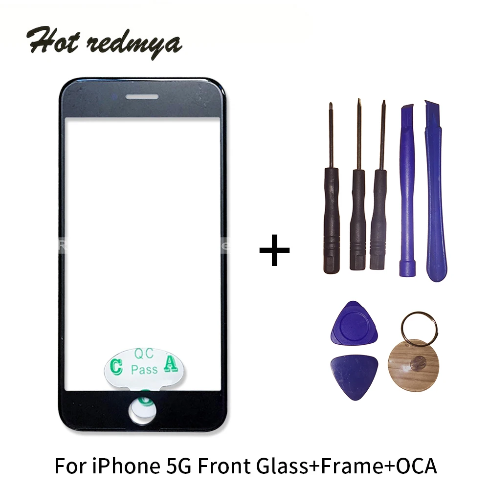 Front LCD Touch Screen Outer Glass Lens Replacement for iPhone 5 5G with Frame +OCA Repair ParrtsWith Tools | Мобильные телефоны и