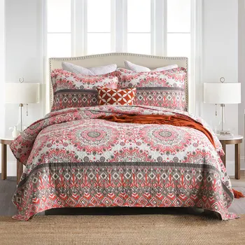 

Vintage Cotton Quilted Bedspreads for Double Bed Summer Quilt Set Queen King Printed Bed Cover 3pcs Coverlet with Pillow Shams