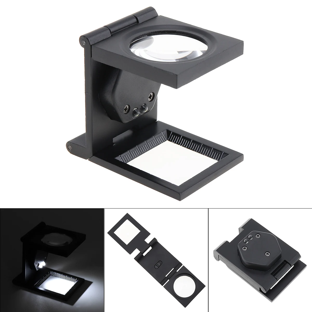 Metal Foldable Scale Magnifier Led Illumination Light Printing10x