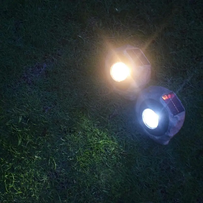 2LED Солнечный имитационный Каменный светильник Открытый водонепроницаемый садовый ландшафтный светильник