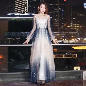 

New Womens V-Neck Lantern Sleeve Party Dress Fashion Evening Banquet Elegant Prom Luxury Long Dress Gown Vestido XS-3XL