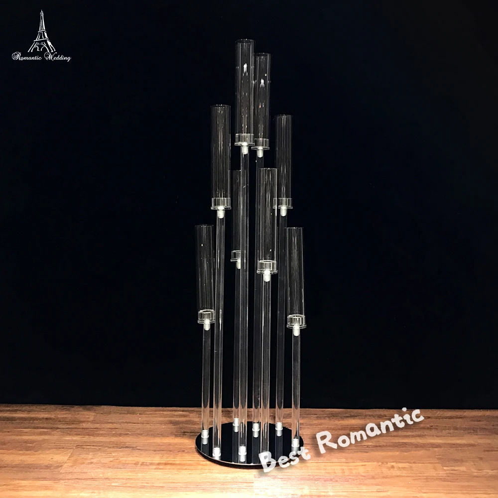6pcs/lot Acrylic Candle Holder with Glass Covers for Wedding Event Decoration Modern Decor Floral Arrangement Table Centerpiece | Дом и сад