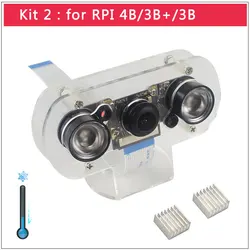 Kit de caméra sans Raspberry Pi 4, modèle B 3B, Vision nocturne à 130 degrés, lumières infrarouges, dissipateurs de chaleur, FFC 