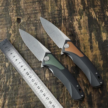 

Petrified fish PF838 folding knife outdoor tactical pocket knives D2 steel G10 handle camping hunting defensive Cutter tool EDC