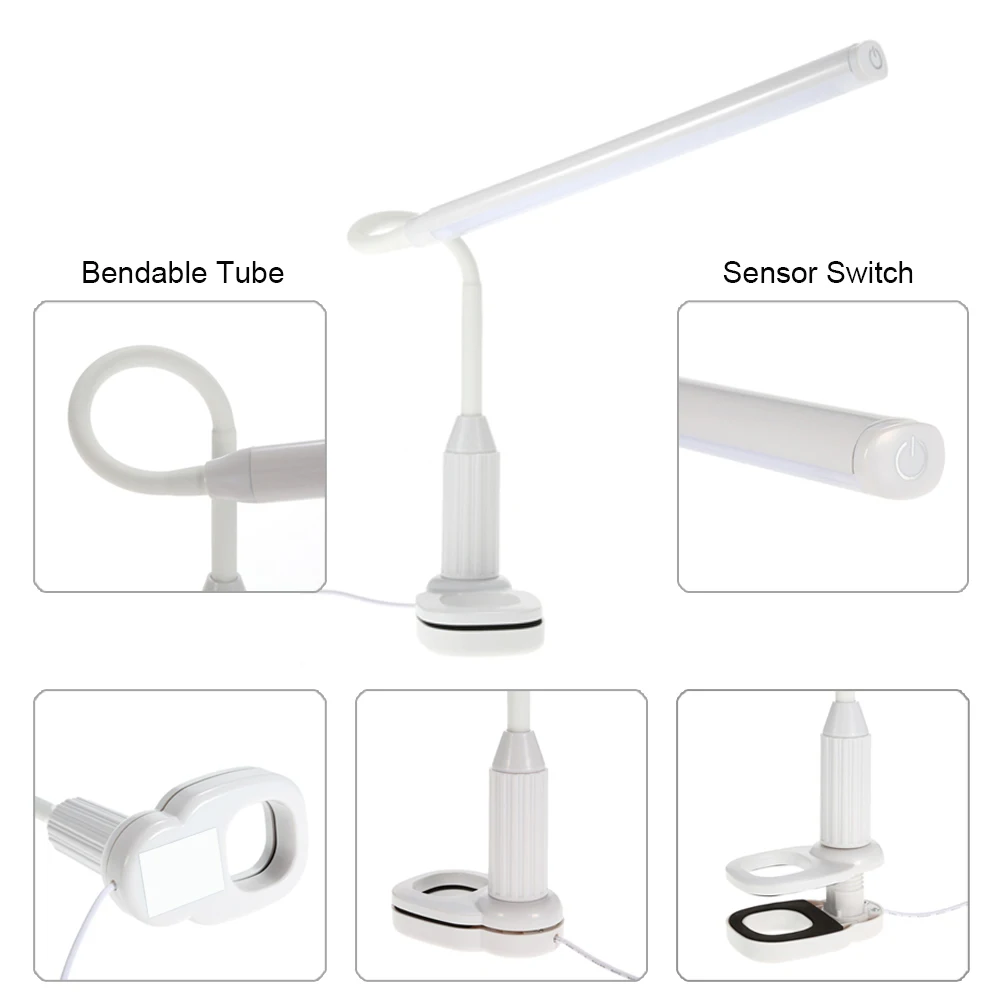 5W 24 LEDs Eye Protect Clamp Clip Light Table Lamp Stepless Dimmable Bendable USB Powered Touch Sensor Control reading desk lamp (2)