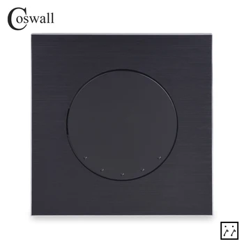 

Coswall 1 Gang 3 Way Crossover Cross Conmutador Intermediate On / Off Wall Light Switch Black / Silver Grey Aluminum Metal Panel