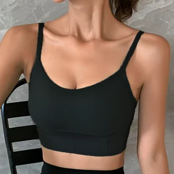 

Leechee Women Fashion Tank Crop Tops Camisole Comfortable Female Push Up Girls Lounge Solid Color Wire Free Top Streetwear