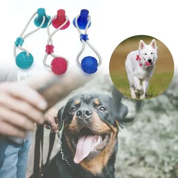 

Multifunction Pet Molar Bite Toy Cleaning Teeth Safe Elasticity Soft Dog Bite Chew Toys Self-Playing Rubber Ball Drop Shipping