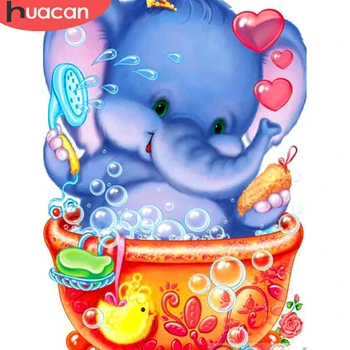 

HUACAN Diamond Painting 5d Elephant Home Decoration Mosaic Animal Embroidery Cross Stitch Handmade Diamond Art