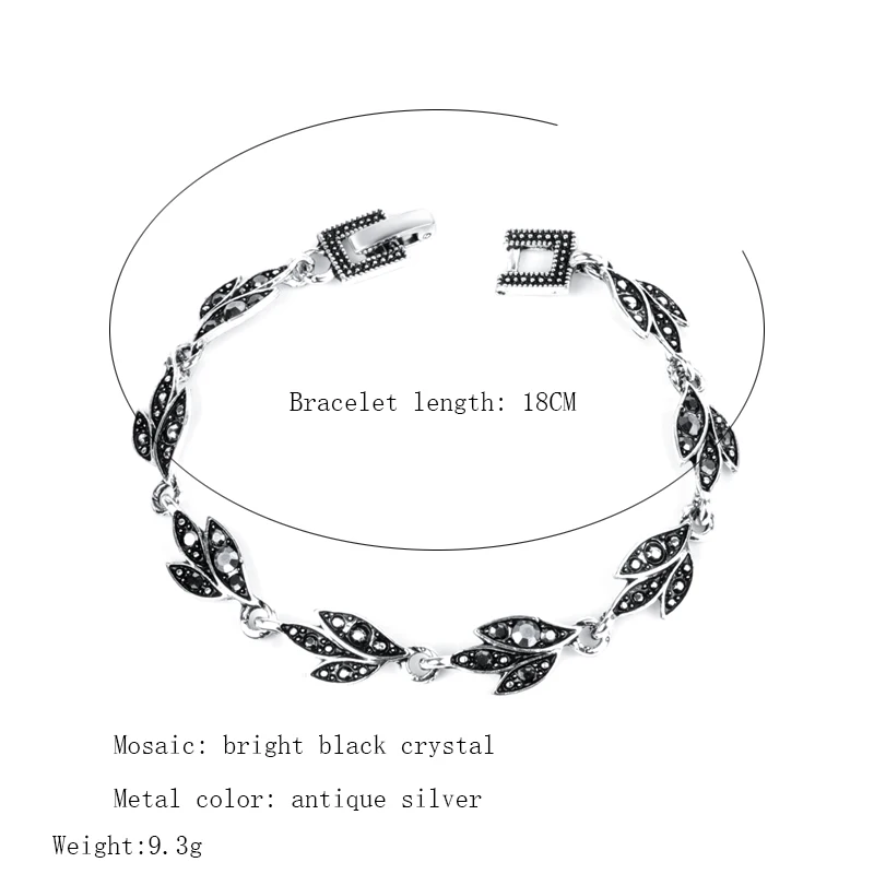 Kinel модные очаровательные браслеты богемные этнические Черные Хрустальные лепестки браслеты для женщин винтажные ювелирные изделия Прямая