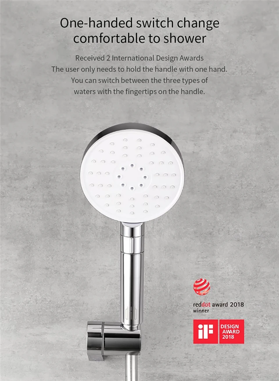 Xiaomi Mijia Diiib 3 Modes Handheld Shower Head Set 360 Degree 120mm 53 Water Hole with PVC Matel Powerful Massage Shower (3)