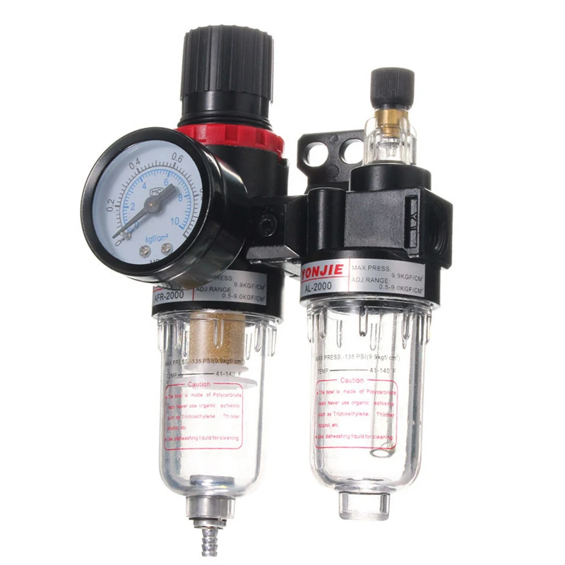 G1/2'' Air Compressor Oil Water Filter Gauge Trap Oil Water Separator Regulator 