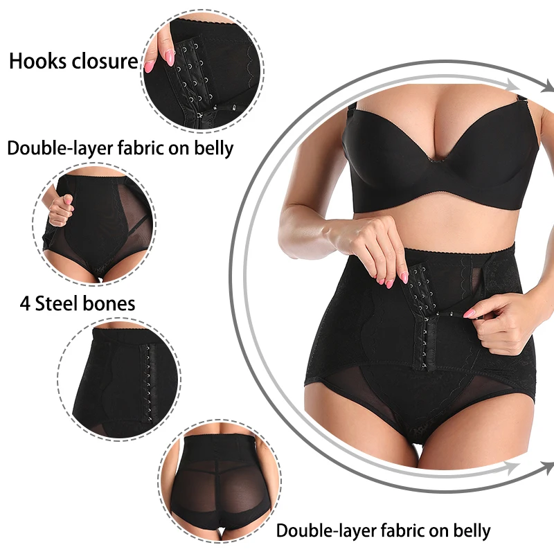High Waist Trainer Slimming Underwear for Women Modeling Panties Flat Stomach Pants Compression Girdle Cotton Crotch Shapewear
