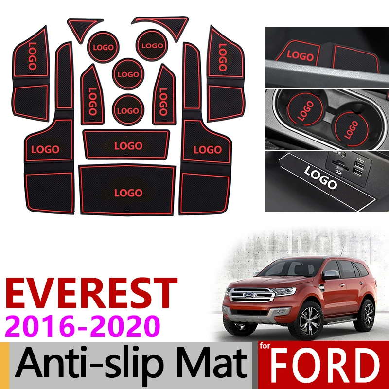 Автомобильный Гаджет Pad для Ford Everest Everest трендовые аксессуары гелевая накладка резиновая ворота Слот коврики чашки S ковер