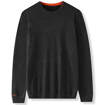 

Big Size Male Knitting Shirt Autumn Round Neck Youth Plus Fat plus Male Sweater Spuerpang Loose Comfortable Sweater