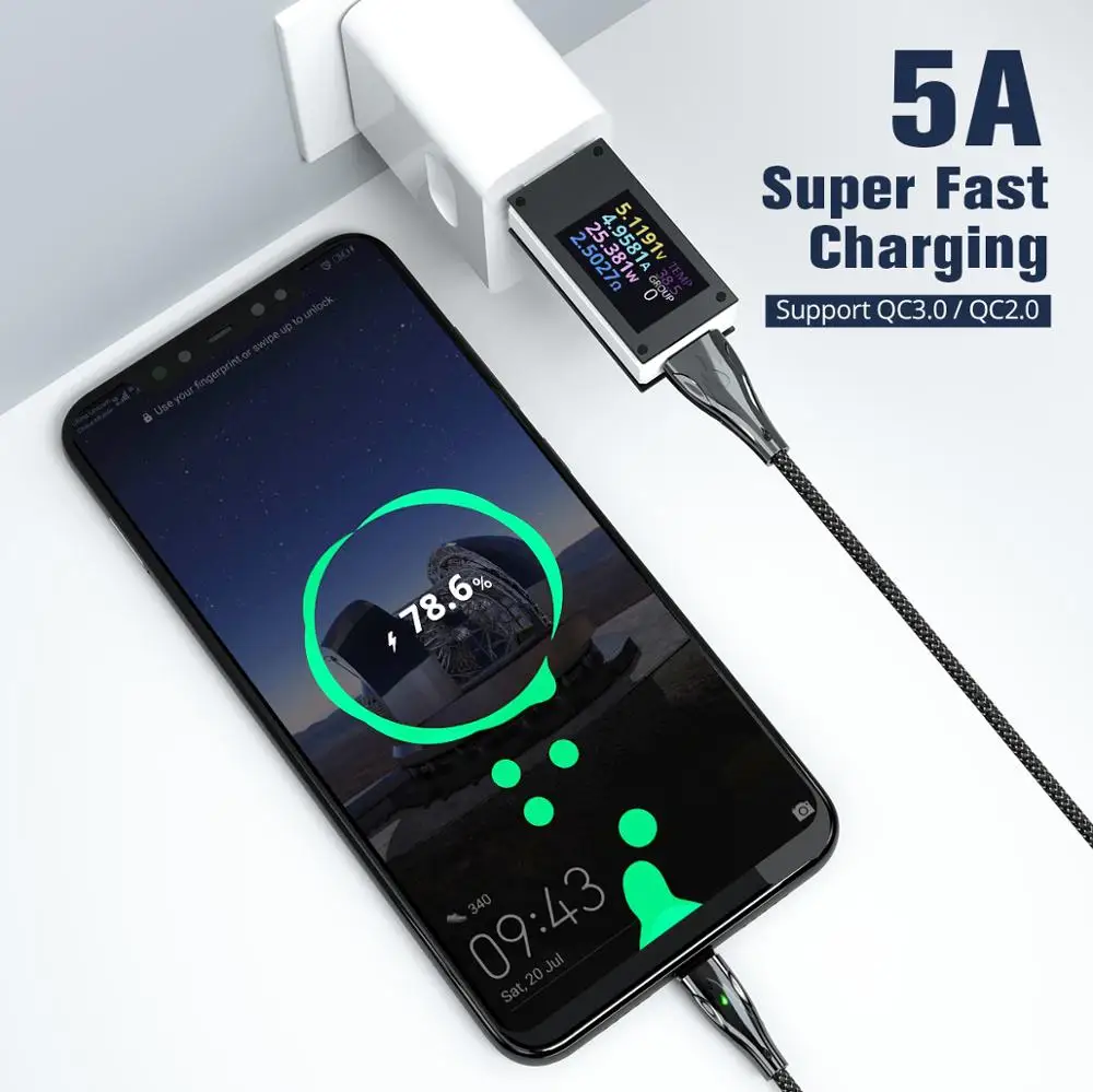 GUUGEI 5A Тип C Магнитный кабель Магнит Micro USB телефонный кабель из цинкового супер быстрая зарядка Тип-C для Redmi LG Moto зарядный шнур 1m 2m