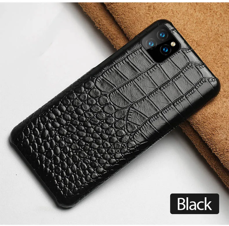 Black Роскошный чехол с крокодиловой задней крышкой для iPhone 11 X Xs Xr Pro Max, чехол для телефона 6 6s 7 8 6P 7P 8P Plus, задняя крышка - Цвет: Black