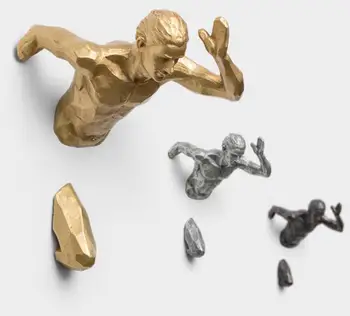 

Creative Industrial Style Running Sculpture Resin Living Room Background Wall Decoration Hanging Run Figure Statue Sports Man