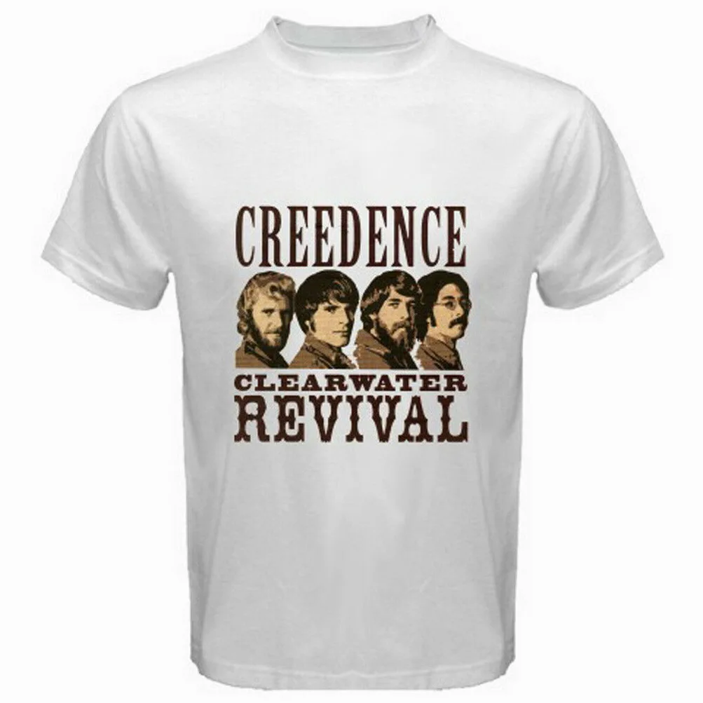 Новая CREEDENCE CLEARWATER REVIVAL 70's рок-группа мужская белая футболка Размер S-3XL свободная