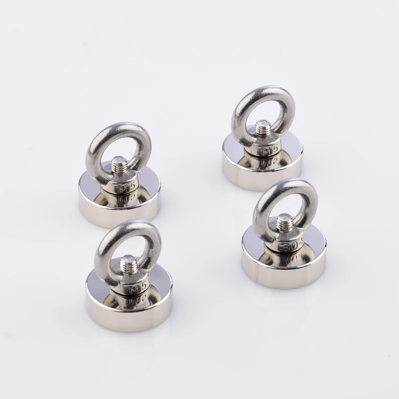 

D25mm Strong Powerful Round Ring Neodymium Magnet Hook Salvage Magnet River Fishing Equipments Holder Pulling Mounting Pot