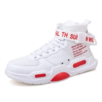 

ZETMTC 2020 Casual Sneakers Women Red High Top Sneakers Waterproof PU Autumn Buckle Chunky Lover Shoes Size11 Zapatos De Mujer