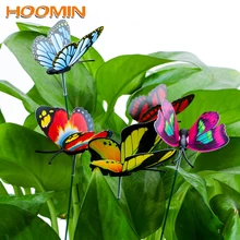 HOOMIN 5 шт./набор красочных бабочек, колышек, украшение горшков с бабочкой, украшение горшков, Садовые принадлежности