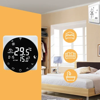 Wifi Thermostat AC EU/US Gas Boiler Heating Thermostat Remote Control Negative LCD Digital Round/Square Temperature Controller