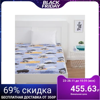 

Bed sheet Save and I "Pandas" blue, 150 * 215 ± 3 cm, coarse calico 100 g / m2 4687395